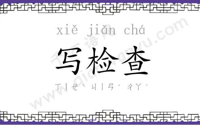 写检查
